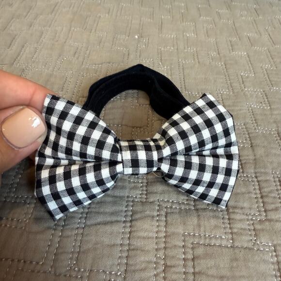 Black White Gingham Check Youth Kids Boys Bow Tie Beyond Creations - Picture 2 of 6